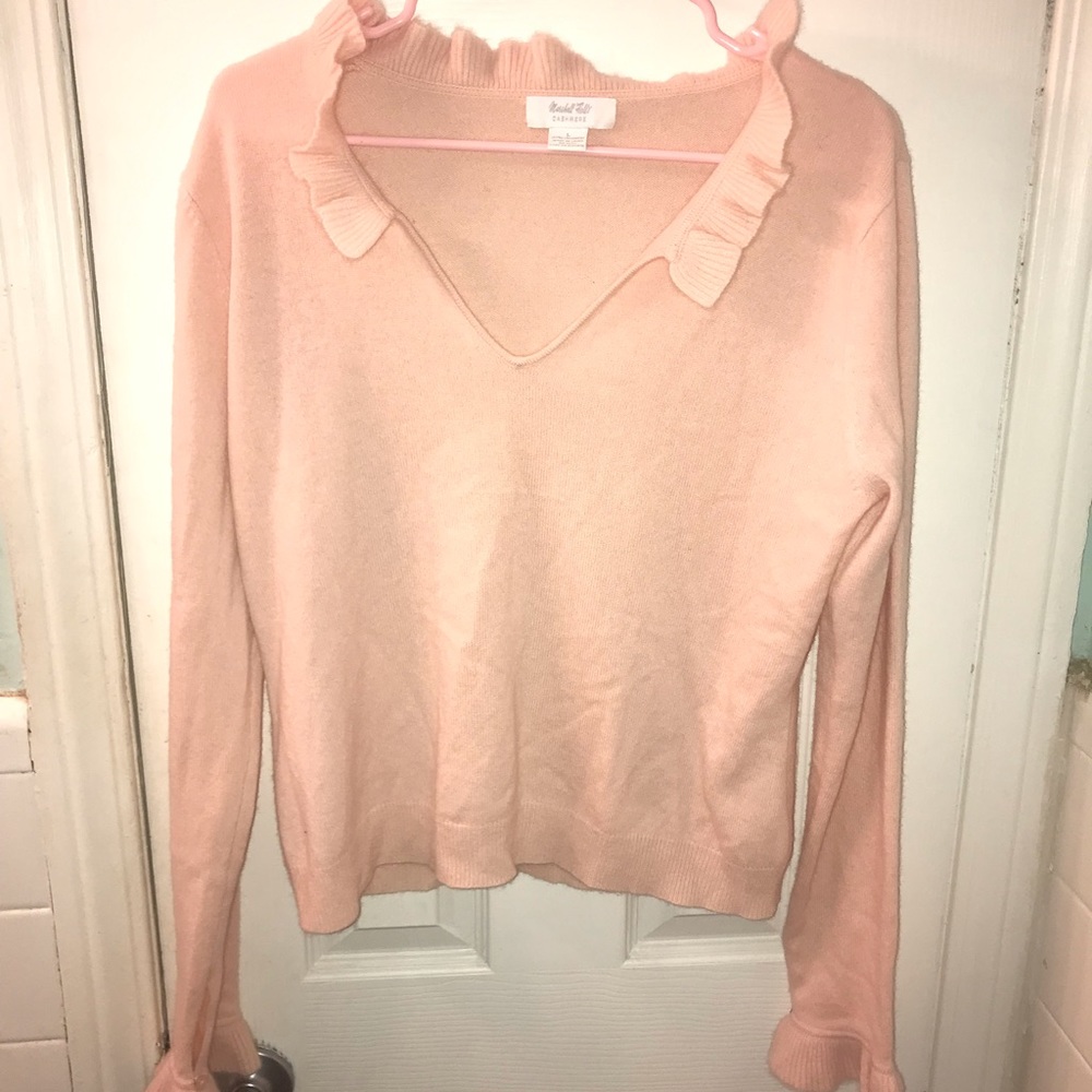 Marshal fields light pink cashmere sweater. Size L.